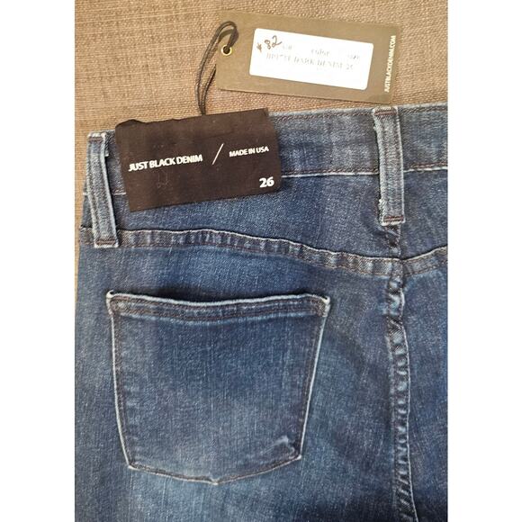 NWT Just Black Denim Hem Cutout Slim Crop Bootcut Wideleg Jeans, Sz 26 BP173J - Picture 7 of 8
